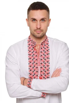 Вишиванка «Дві стихії» з червоно-чорним орнаментом