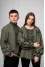 Family set of embroidered shirts "Zvytyaga" olive color
