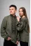 Family set of embroidered shirts "Zvytyaga" olive color