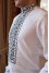 Men's embroidered shirt "Tryzub" in milky color with black ornament