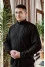 Men's embroidered shirt "Tryzub" in black with black ornament