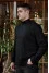 Men's embroidered shirt "Tryzub" in black with black ornament