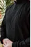 Men's embroidered shirt "Tryzub" in black with black ornament