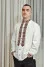 Men's embroidered shirt "Yakub" milky color