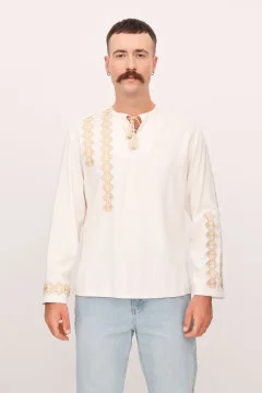 Men's embroidered shirt "Glib" beige
