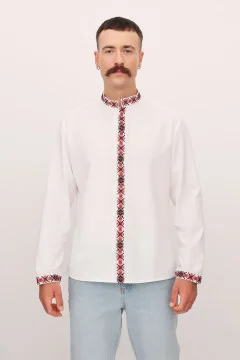 Men's embroidered shirt "Vladislav" in white