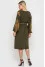 Embroidered dress "Blooming Garden" in khaki with yellow ornament