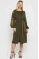 Embroidered dress "Blooming Garden" in khaki with yellow ornament