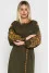 Embroidered dress "Blooming Garden" in khaki with yellow ornament