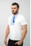 Men's T-shirt "Vasylko" white with blue ornament