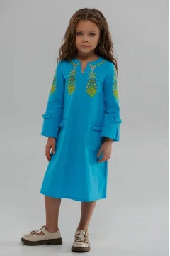 Dress for girls "Dolyana" turquoise color