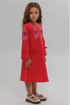Coral dress for girls "Dolyana"