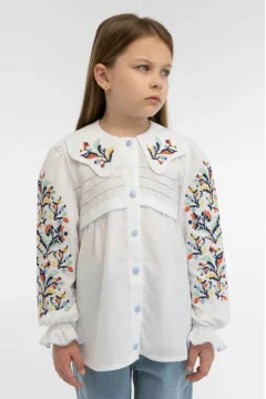 Embroidered dress for girls "Marilya" in white