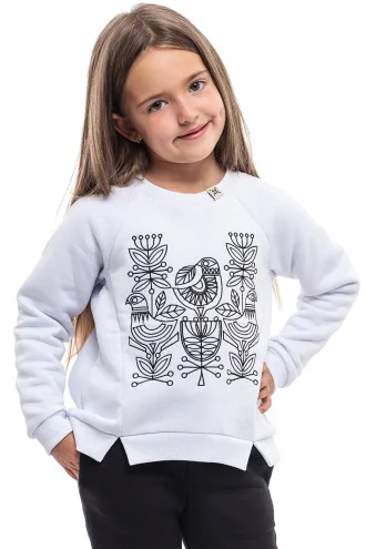 Sweatshirt for girls "Bird" white