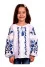 Embroidered dress for girls "Justinka" white with blue embroidery