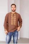 Чоловіча вишиванка «Залісся» коричневого кольору