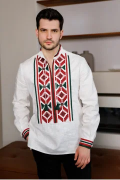 Men's embroidered shirt "Gucci" white