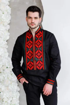 Men's embroidered shirt "Gucci" in black