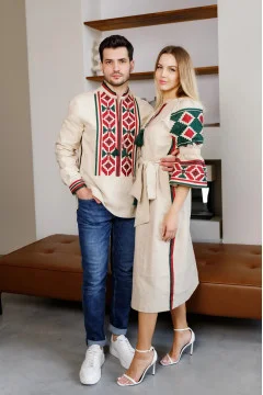 Embroidered Gucci couple's set in melange color