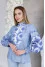 Embroidered shirt "Yaromyra" in blue denim with blue ornament