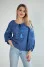 Embroidered shirt "Tenderness" in jeans color with blue ornament