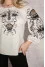 Embroidered "Tenderness" milky color with black ornament
