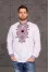 Men's embroidered shirt "Gordiy" in white with red ornament