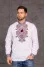 Men's embroidered shirt "Gordiy" in white with red ornament