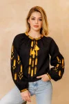Embroidered "Golden Meadows" black