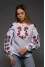 Embroidered shirt "Eleanor" in white with red ornament