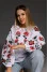 Embroidered shirt "Eleanor" in white with red ornament