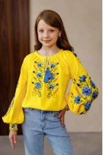 Embroidered shirt for girls "Vasilinka" yellow