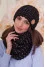 "Cosmeya" set (hat and scarf-snood) in black with graphite