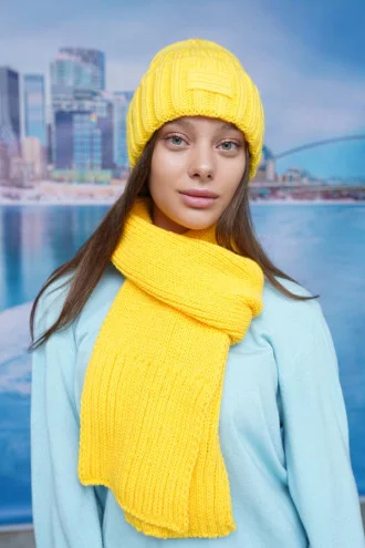 "Ontario" set (hat and scarf) yellow