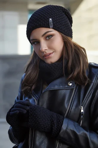 "Osiria" set (hat, buff, gloves) black