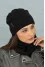 "Horse" set (hat, scarf-snood) black