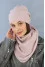 "Milena" set (hat, scarf) light powder color