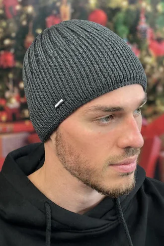 Men's hat "Rylan" graphite color with black