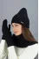 Комплект «Совон» (шапка, баф и рукавицы) черного цвета