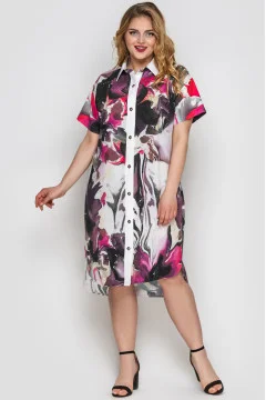 "Sati" shirt dress with watercolor print