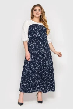 Rosava dress in blue with stone print