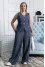 Blue "Leon" suit with striped print