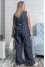 Blue "Leon" suit with striped print