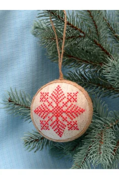 Christmas tree ball "Snowflake" with red ornament