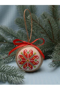 Christmas tree ball "Fern Flower" red