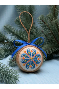 Christmas tree ball "Fern Flower" blue