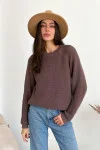 Chocolate-colored sweater "Ketta"