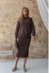 Chocolate-colored sweater "Katherine"