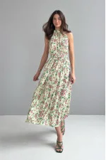 "Meili" olive print dress