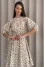 Dress "Malika" beige with powder print
